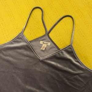 Madewell silver velvet top